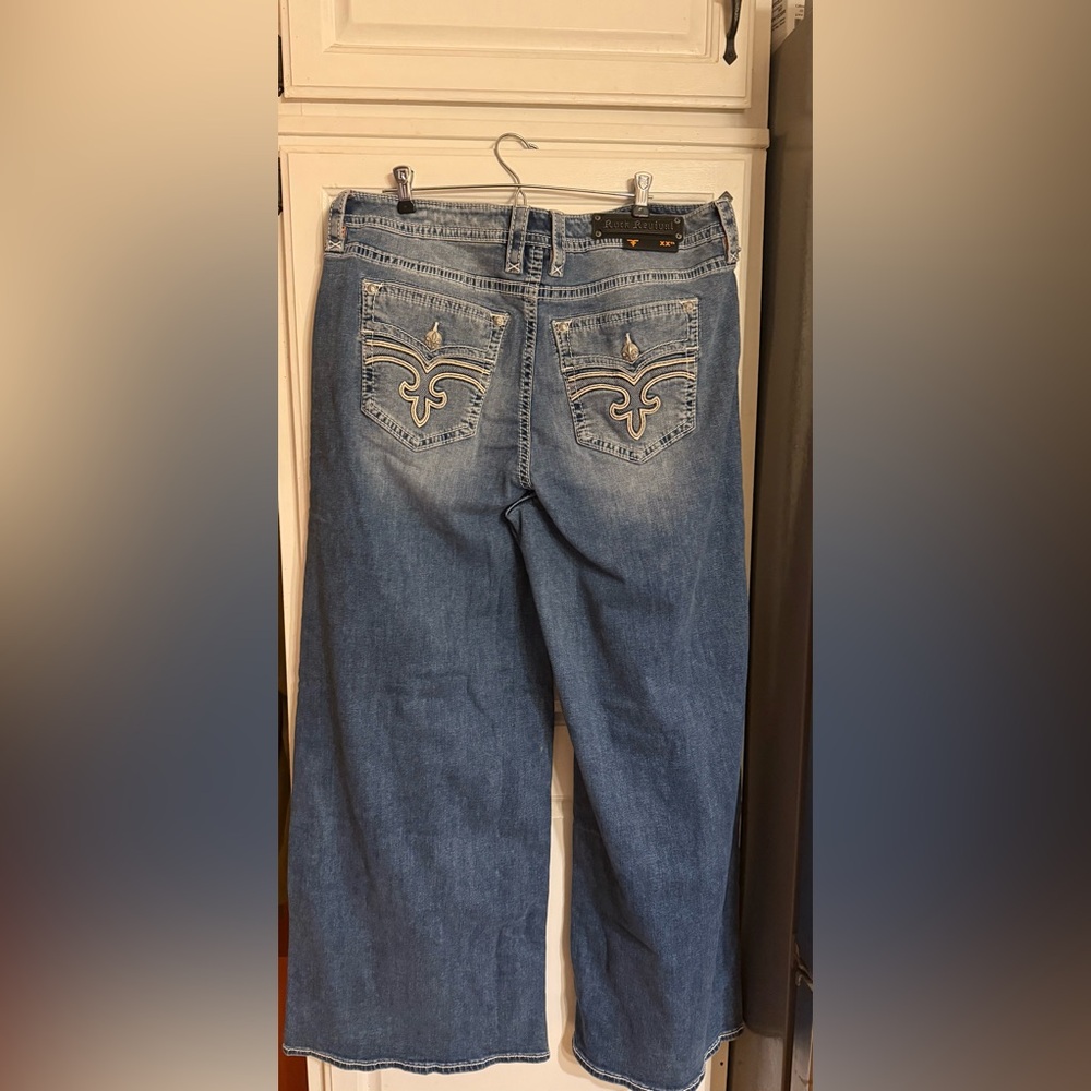Women’s Rock revival Baggy Blue Jeans - Picture 8 of 8